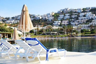 Beach on Turkish resort, Bodrum, Turkey