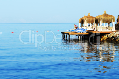 Beach on Turkish resort, Bodrum, Turkey