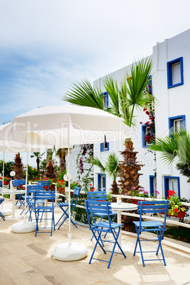 The terrace at luxury hotel, Bodrum, Turkey