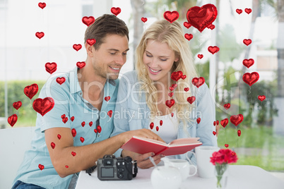 Composite image of cute valentines couple