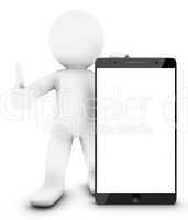 Little 3D Man with Smartphone