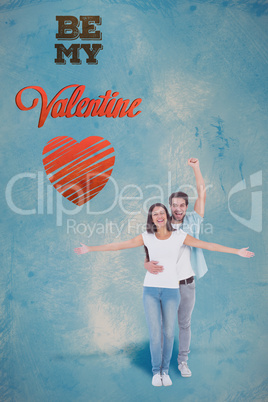 Composite image of valentines couple