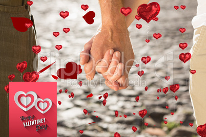 Composite image of cute valentines couple