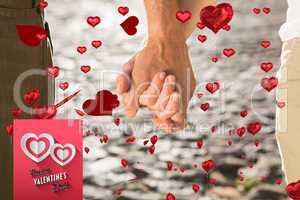 Composite image of cute valentines couple