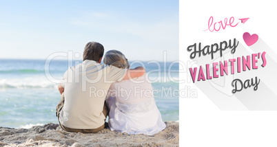 Composite image of cute valentines couple