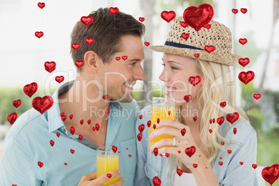 Composite image of cute valentines couple