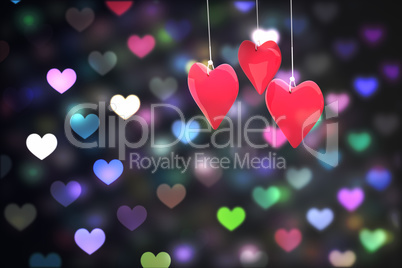 Composite image of love hearts