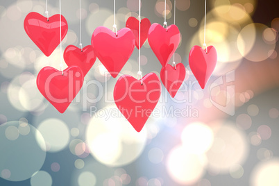 Composite image of love hearts