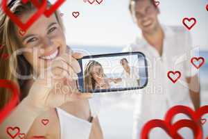 Composite image of valentines couple