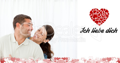 Composite image of cute valentines couple