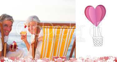 Composite image of cute valentines couple