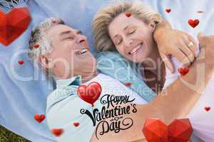 Composite image of cute valentines couple