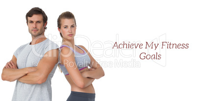 Portrait of a sporty couple with arms crossed Portrait of a sporty couple with arms crossed