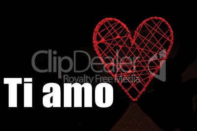 Composite image of red heart shaped ornamental box