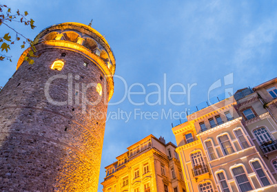 Magnificence of Galata Tower in Beyoglu, Istanbul, Turkey