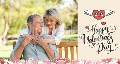 Composite image of cute valentines couple