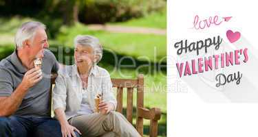 Composite image of cute valentines couple