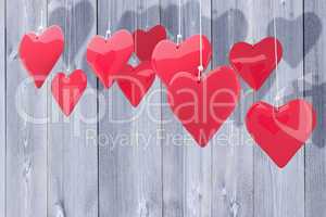 Composite image of love hearts
