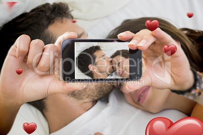 Composite image of valentines couple