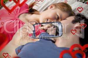 Composite image of valentines couple