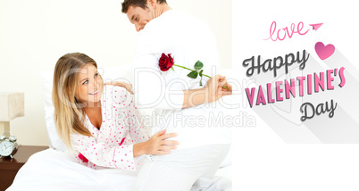 Composite image of cute valentines couple