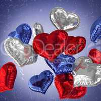 Composite image of heart balloons