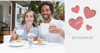 Composite image of cute valentines couple