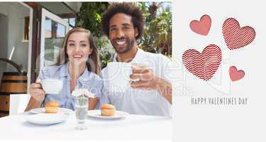 Composite image of cute valentines couple