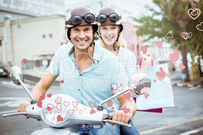 Composite image of cute valentines couple