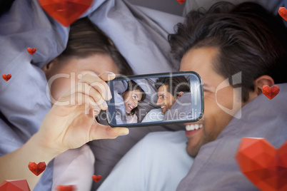 Composite image of valentines couple