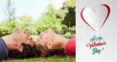 Composite image of cute valentines couple