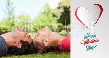 Composite image of cute valentines couple