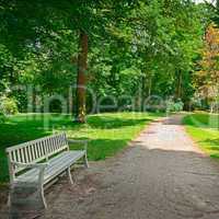 Bench in a beautiful park.