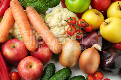 collection fresh fruits and vegetables