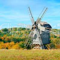 Old windmills on a picturesque hill.