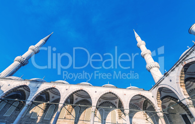Sultanahmet Camii, Istanbul. The Blue Mosque against a sunny sky