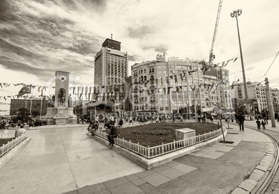 ISTANBUL - OCT 23: Taksim Square on October 23, 2014 in Istanbul