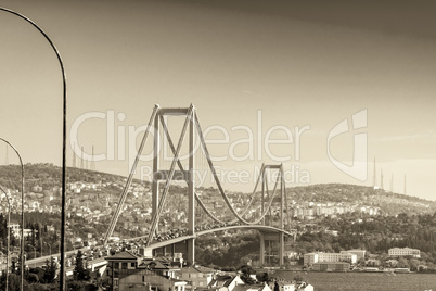 Wonderful aerial view of Bosphorus Bridge in Istanbul