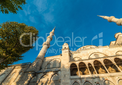 Sultanahmet Camii, Istanbul. The Blue Mosque against a sunny sky