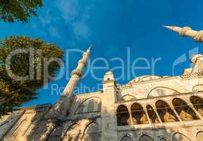 Sultanahmet Camii, Istanbul. The Blue Mosque against a sunny sky