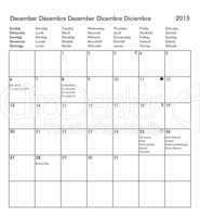 Calendar of year 2015 - December