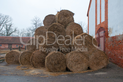 Straw bales on farmland