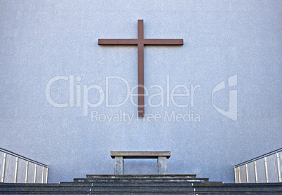 Cross on exterior wall of Cathedral