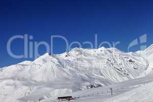 Ski slope at nice sun day