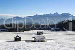 Snowy landscape in the Bavarian mountains