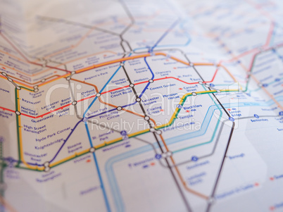 Tube map of London underground