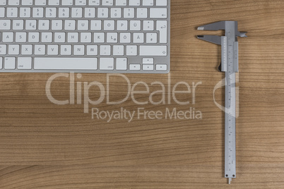 Keyboard and a sliding caliper on Desktop