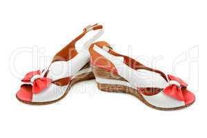 sandals on white background