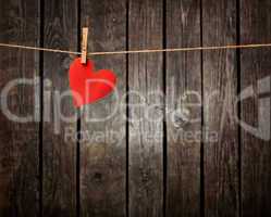 Paper Heart Hang on Clothesline