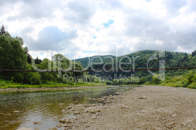 speed mountainous river in Carpathian mountains